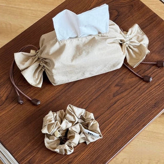 Candy motif gathered tissue case bag hanging water repellent.