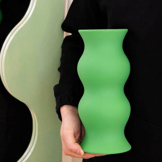 Wavy Matte Color Ceramic Flower Vase