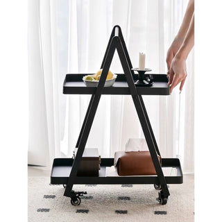 Caster-equipped Triangle Side Table