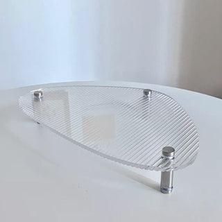 Legged Striped Acrylic Tray