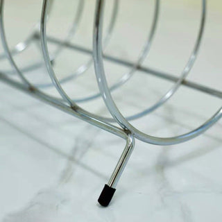 Iron Legged Wire Wave Magazine Rack Storage Silver