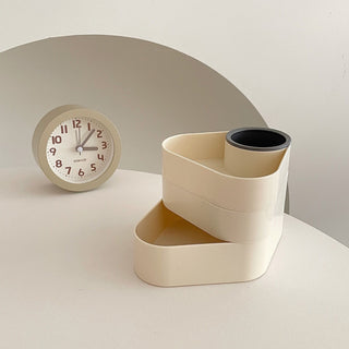 Triangle Three-Tier Sliding Brush Stand Pen Holder