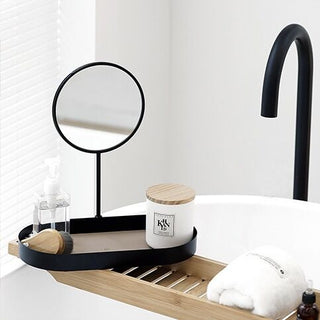 Round Storage Tray with Mirror   Small Item Organizer with Mirror