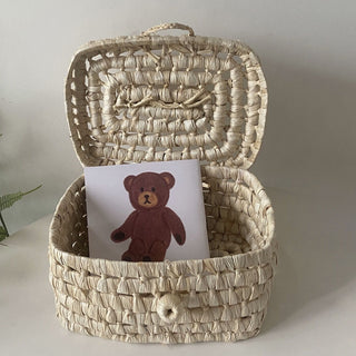 Picnic basket with lid storage basket bag