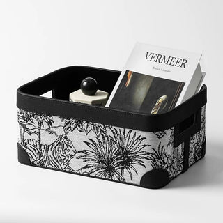 Leather Jacquard Storage Box  Basket Accessory Case