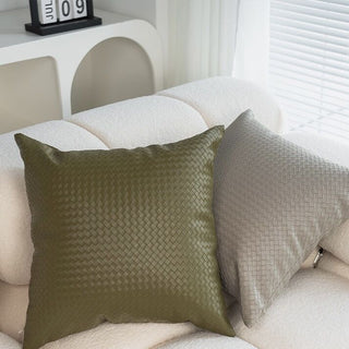 Braided-look faux leather cushion cover