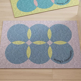 Colorful polka dot entrance mat 50 x 80 cm for removing mud.