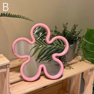 Color Frame Flower Shape Wall Mirror