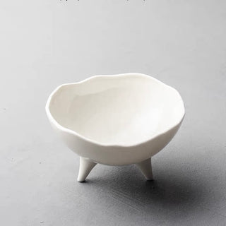 Footed Nuance Ceramic Bowl Tray White