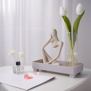 Wood grain print narrow accessory trayin  small item holder.