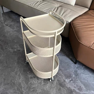 Caster-equipped Arch Three-Tier Storage Wagon  Side Table