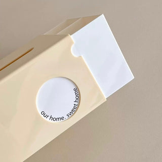 Cheese motif multi-functional tissue case   also suitable for storing remote controls and small items.