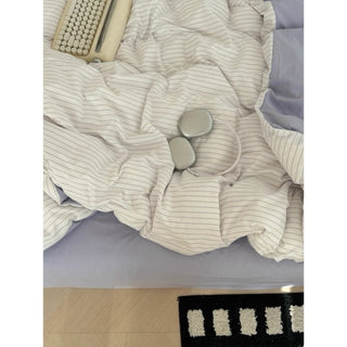 Purple Pinstripe Duvet Cover Set   Bed Cover  All Seasons