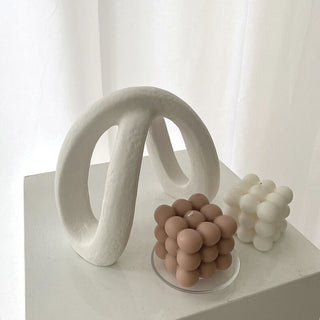 Half Ring Ceramic Art Object White