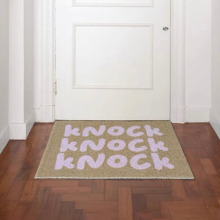 Knock Knock Message Entrance Mat 50x80 Mud Removal