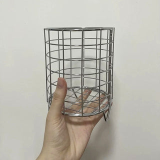Wire storage basket with legs silver basket small item holder