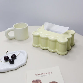 Ceramic Wave Design Tissue Case