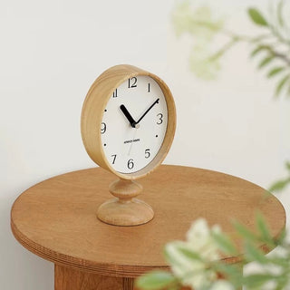Oval-shaped Retro Wood Stand Clock