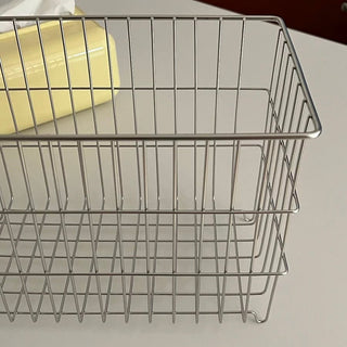 Stainless steel silver wire basket storage container cosmetic storage