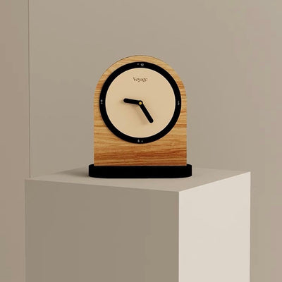 Wood Bicolor Clock Table Clock Silent