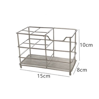 Stainless steel silver multi-purpose stand pen holder brush stand storage