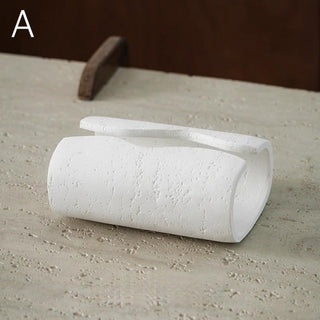 Travertine-style tissue casein  resin tissue box