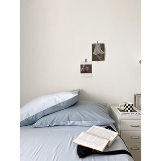 Blue Two-Tone Solid Color Duvet Cover Set