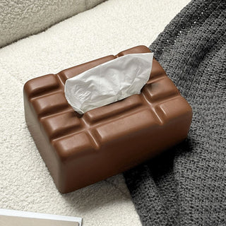 Ceramic plate chocolate motif tissue case