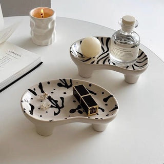 Zebra print with legs wave-shaped accessory tray