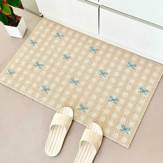 Ribbon Check Pattern Entrance Mat  50 x 80 cm Mud Removal