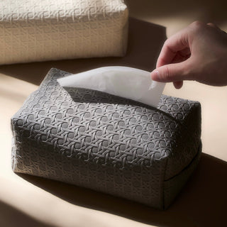 Kagome weave style faux leather tissue case simple design