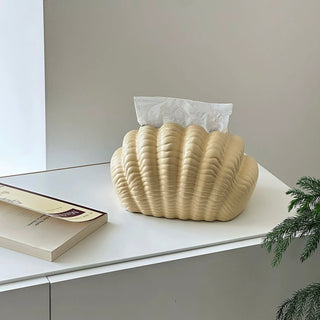 Shell motif modern ceramic tissue case