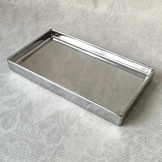 Metallic Silver Ceramic Rectangular Tray  2 Sizes