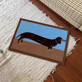 Dachshund Mix Color Door Mat 50 x 75 cm for removing mud and dogs.