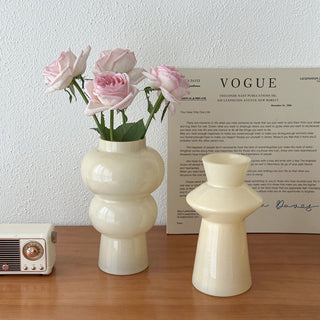 Milk Color Glass Flower Vase