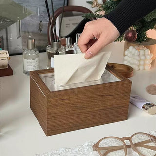 Thimble Wood Clear Acrylic Tissue Case Tissue Box
