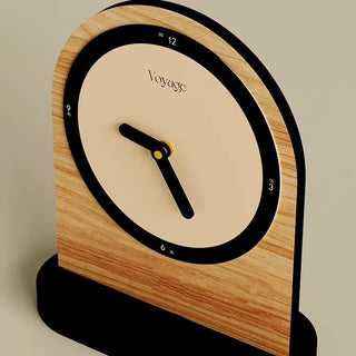 Wood Bicolor Clock Table Clock Silent