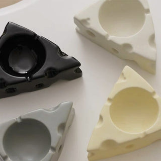 Cheese motif candle holder with tray