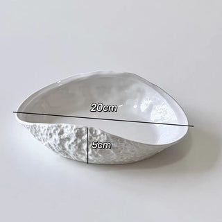 Shell motif ceramic accessory tray