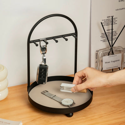 Iron Leather Accessory Key Stand Tray  Storage Tray for Small Items