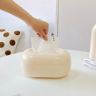 Round Silhouette Cream Color Tissue Case  Tissue Box