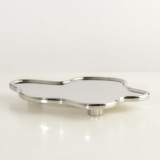 Silver color ceramic footed wave tray