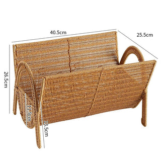 Rattan-style magazine rack storage book stand basket