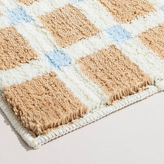Colorful Grid Absorbent Bath Mat  50 x 80 cm Door Mat Entrance Mat Non-Slip