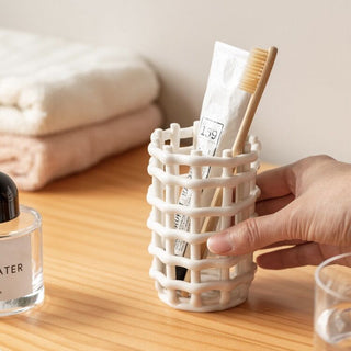 amiami Ceramic Brush Stand Pen Holder White