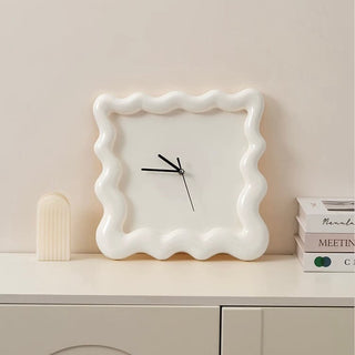 Puffy Frame Square Wave Clock  Wall Clock