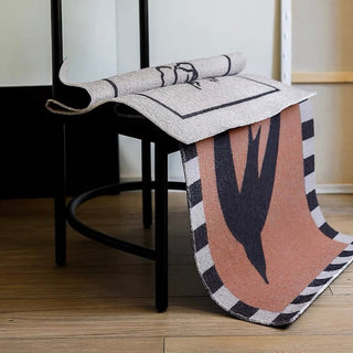 Swallow pattern entrance mat 60x90 mud-removing mat brown