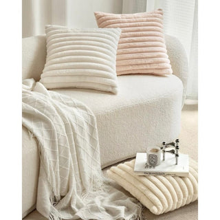FauxFur Stripe Cushion Cover  45x45cm