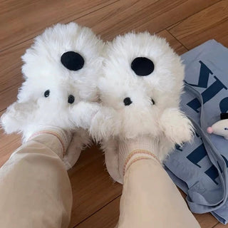 Puppy Fluffy Room Shoes   3 Sizes  Indoor Slippers  Terrier Dog