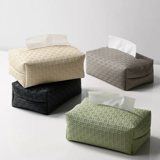 Kagome weave style faux leather tissue case simple design